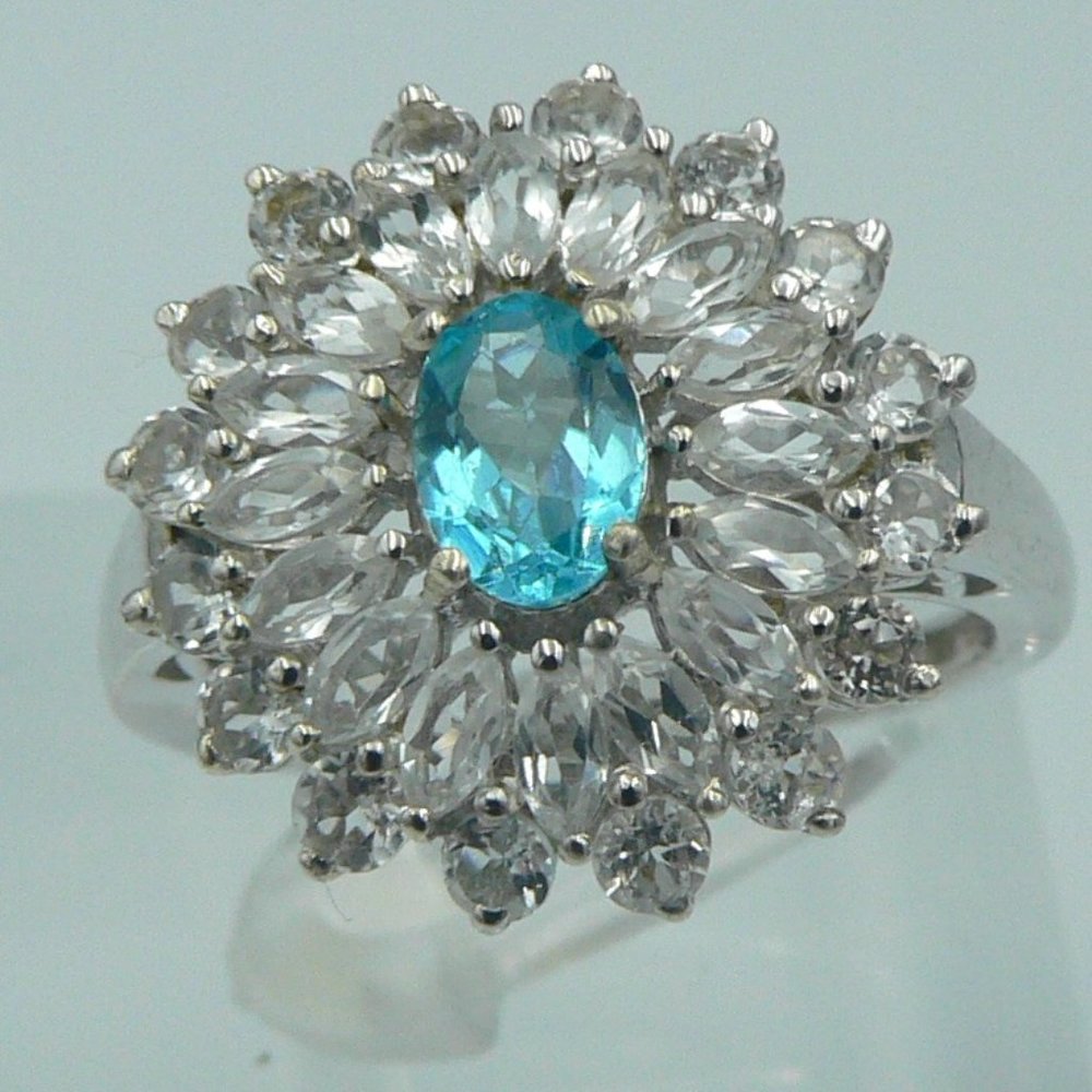 Sz 9 Genuine Madagascar Paraiba Apatite Ring NWOT